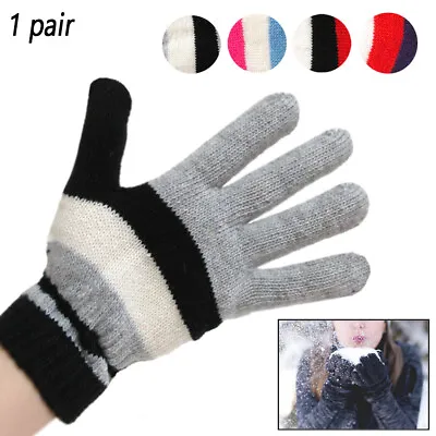 1 Pair Winter Knit Gloves Cold Weather Snow Warm Men Women One Size Soft Stretch • $6.98