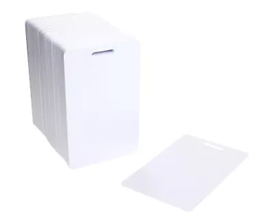 £16.99 • Buy Vertical Blank White Slot Punched Plastic PVC Cards For Badge/Card Printers