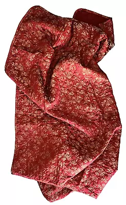 Bella Notte Blanket Colette Tuscan Red With Gold Flowers 72  X 49  Silky Soft • $424.15