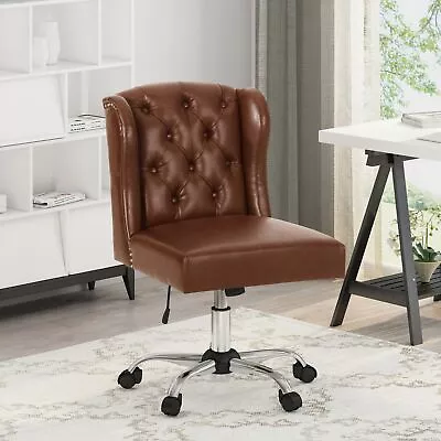 Amar Contemporary Wingback Tufted Swivel Office Chair • $126.55