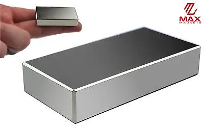 Max Magnets Super Strong N52 Neodymium Large Block Magnet 2 X1 X3/8  Rare Earth • $14.99