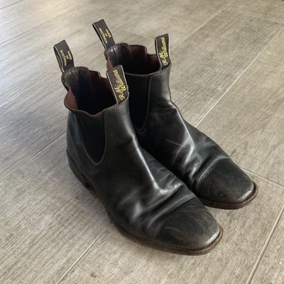 $95 • Buy RM Williams Boots Chelsea Size 8 1/2 Vintage Black Leather