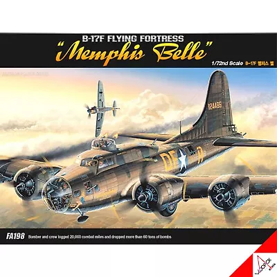 Academy 1/72 B-17F Flying Fortress  Memphis Belle  Model Kit #FA198 • $39.52