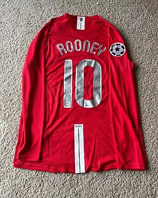 Wayne Rooney 2008 Manchester United UCL Final Long Sleeve Jersey Large • $45