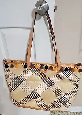 Vera Bradley Woven Neutral Straw Beach Tote  • $2.99