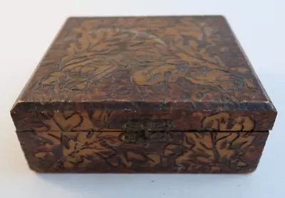 Vintage Ornate Box Jewelry Tinket Box Wooden Flemish 688 Art 6  X 5.5  Leaf • $26.44