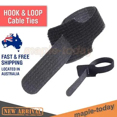 100-300pcs Reusable Cable Tie Nylon Hook Loop Strap Cord Ties PC TV Organiser • $13.16