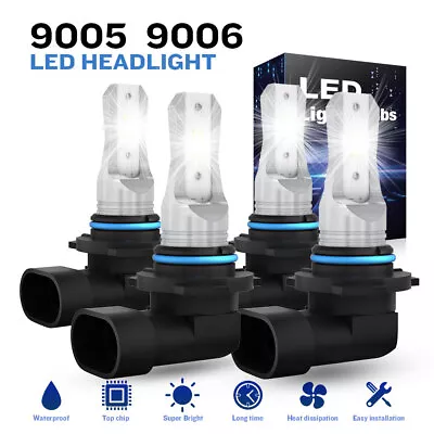 10000K 9006+9005 LED Headlight Kit Combo Bulbs Super White Bright High Low Beam • $32.99