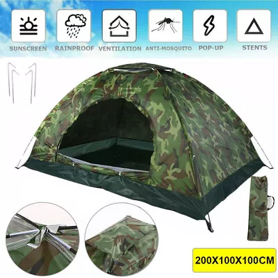 1-2 Person Man Family Tent Instant Pop Up Tent Outdoor Camping Hiking Shelter • £14.59