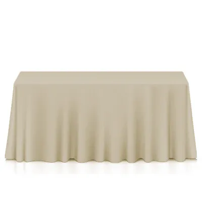 90  X 132  Rectangular Polyester Fabric Tablecloths For Wedding - Beige • $13.95