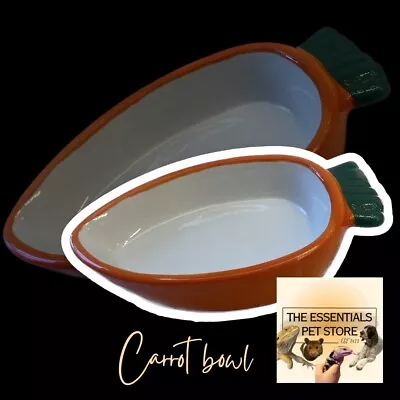 Happy Pet Carrot Shaped Bowl Small Pet Food Water Feeding Dish Rabbit Guinea Pig • £5.34