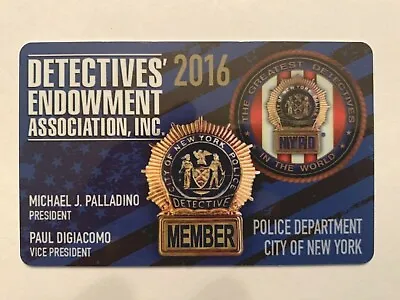 2016 MEMBER NYPD Detective Association DEA PBA Courtesy Card New • $17