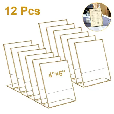 12Pcs Brochure Sign Holder Flyer Stand Clear Display 4  X 6  Advertisement Frame • $15.99