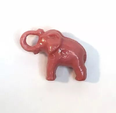 Vintage Salmon Pink Miniature Elephant Toy Diorama Plastic Less Than 1  • $6