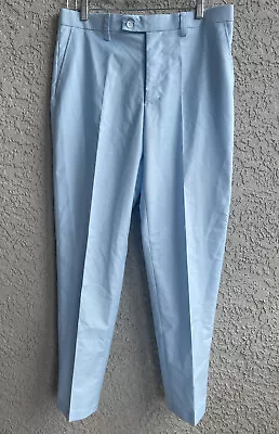 Men's HBDesign Dress Pants Flat Front Slack Baby Blue Color W34xL30 #1669 NWT • $25.49