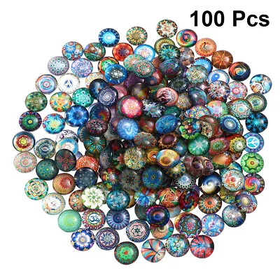 100Pcs Mixed Round Mosaic Tiles Crafts Glass Supplies For Jewelry Making 10/12mm • $9.93