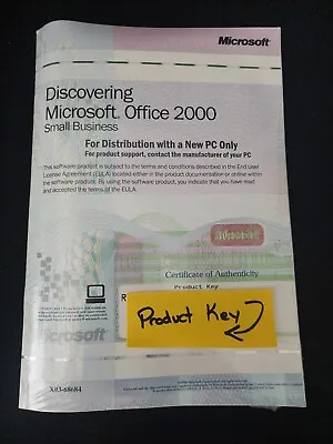 Microsoft Office 2000 Small Business Word/Excel/Outlook NEW & SEALED • $14.99