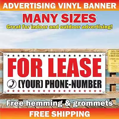 FOR LEASE Advertising Banner Vinyl Mesh Sign For Rent Rental Space Custom Phone • $19.95