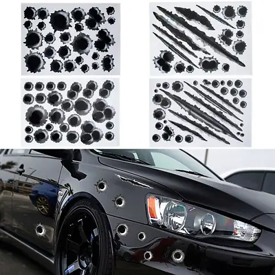 $6.99 • Buy Car Bullet Holes Stickers Funny Prank Decals Fake Bullets Scratch Hole Vinyls