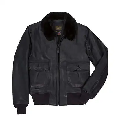 COCKPIT USA Black Leather G-1 Military Spec Jacket Z21E013  Made In USA • $630
