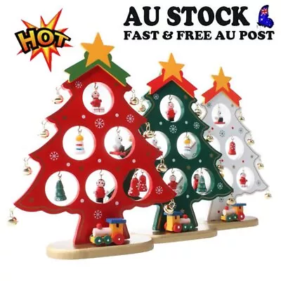 Diy Decor Wooden Christmas Tree Hanging Ornament Home Xmas Table Decoration CZ • $14.83