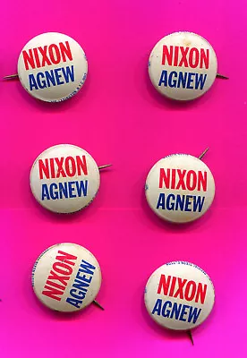 Nixon Agnew Lot 6 Buttons 1968 Presidential Campaign Button Nixon Agnew Button • $7