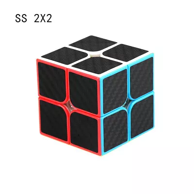 2X2X2 Carbon Fiber Fast Speed Magic Cube Rubix Puzzle Super Smooth Black Cube AU • $14.55