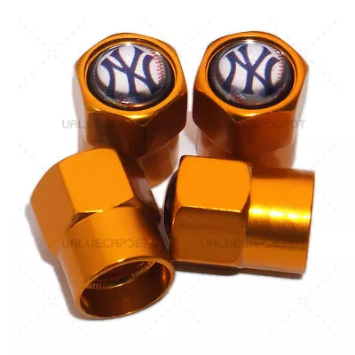 4pcs Hex New York Yankees Car Wheels Tire Air Valve Caps Stem Dust Cover Decor • $7.99