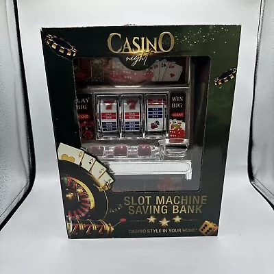 Casino Night Jumbo Slot Machine Saving Bank Open Box • $14.99
