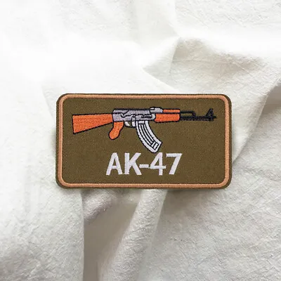 AK-47 Weapon Embroidered Sew On Iron On Badge Patch Fabric Craft Sticker Cap • £3.35