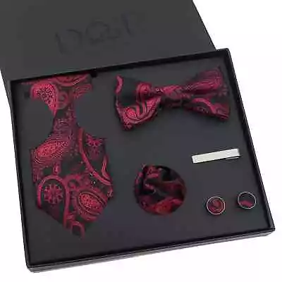 DQT Premium Paisley Bohemian Wedding Classic Tie 5pc Gift Box Set • £21.99