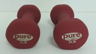 (2) Pure Fitness Each 3 Pounds Red Dumbells Or Free Weights • $8.99