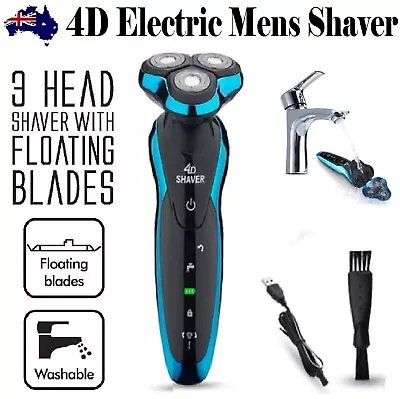 4D Electric Shaver 3 Rotary Head Razor Beard Trimmer Blad Men's USB Rechargeable • $32.99