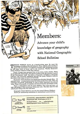 1960 Print Ad National Geographic School Bulletins Illustration Scuba Diver Sail • $11.99