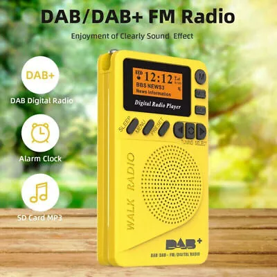 Portable Mini DAB DAB+ FM Digital Radio Pocket MP3 Player Alarm Clock LED Screen • £22.67