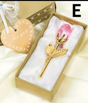 Crystal Glass Forever Rose Flower Metal Stem In A Gift Box Love Gift Keepsake • £6.99