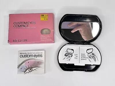 New Vintage 1983 Revlon Custom Eyes Trio Compact Black Eyeshadow Color Chart Box • $24.99