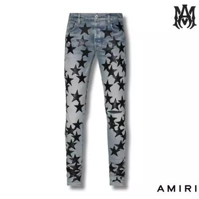 Luxury CHEMIST LEATHER STARS JEAN Redefined: AMIRI's Exquisite Denim Collection • $196.89