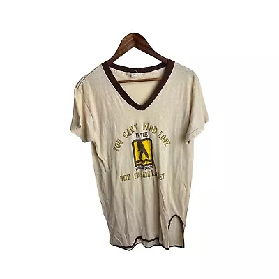 Vintage 70’s Yellow Pages Love V Neck T Shirt Single Stitch Size Adult OSFA • $29.99