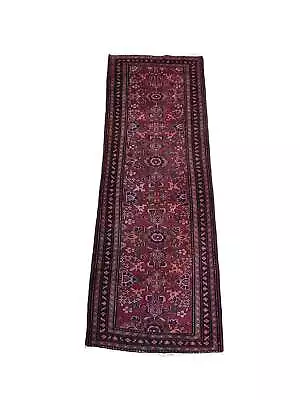 3' X 10' Maroon Traditional Hamaadan Runner 23530 • $607.50