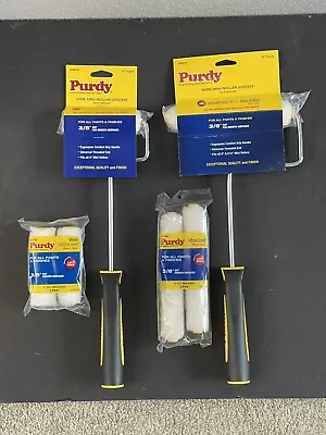 New 6pc Purdy White Dove 6.5  & 4  X 3/8  Paint Roller Wire Frames & Covers • $14.95