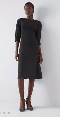 £30 • Buy L K Bennett Dress Lemoni Black Size 12 Below Knee Length Office Work 