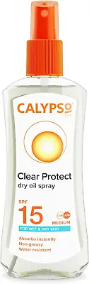 Calypso Wet Skin Dry Oil Spray With SPF15 200 Ml CALD15WET Est Fast Shippin • £11.61
