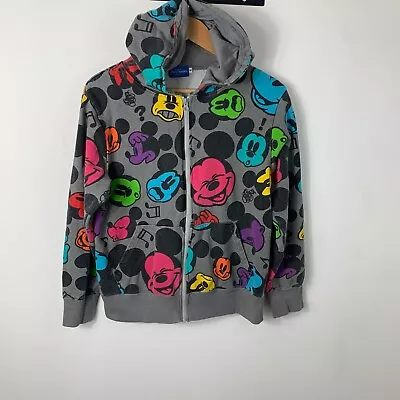 Mickey Mouse Hoodie Mens Medium Grey Disney Resorts Tokyo All Over Print Jumper • £29.99