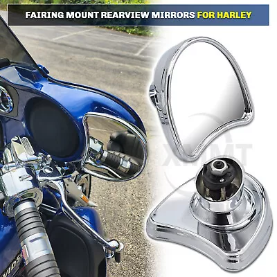 Chrome Batwing Fairing Mount Rearview Mirror For Harley CVO Electra Street Glide • $30.98