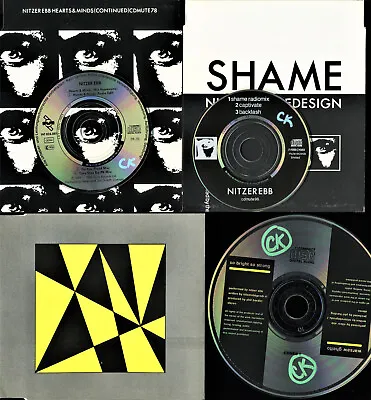 Nitzer Ebb Lot Of 3 Cd Singles Hearts & Minds Shame So Bright So Strong 2x3 Inch • $38