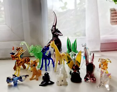 Collectable 16 Murano Tiny Glass Various Animals Ornaments Retro Collection  • £16