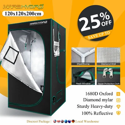 $239.99 • Buy Mars Hydro 1.2x1.2x2m Grow Tent Indoor Room 1680D Reflective Mylar Non Toxic
