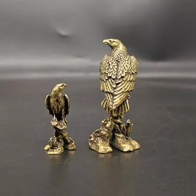 1X Eagle Statue Miniature Sculpture Handmade Crafts Vintage Copper Bird Figurine • £4.49