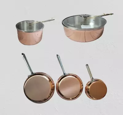 New Mauviel 1830 Tri-ply 7-Piece Copper Stainless Steel Cookware Set France Made • $869.99